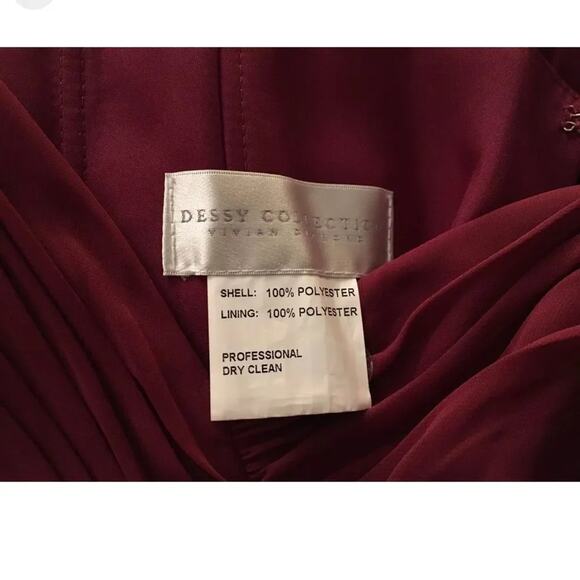 Dessy Collection Vivian Diamond 2970 Claret Off the Shoulder Draped Dress $284 - Picture 13 of 15